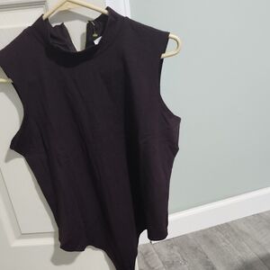 Elegant Dark Purple Mock Neck Bodysuit